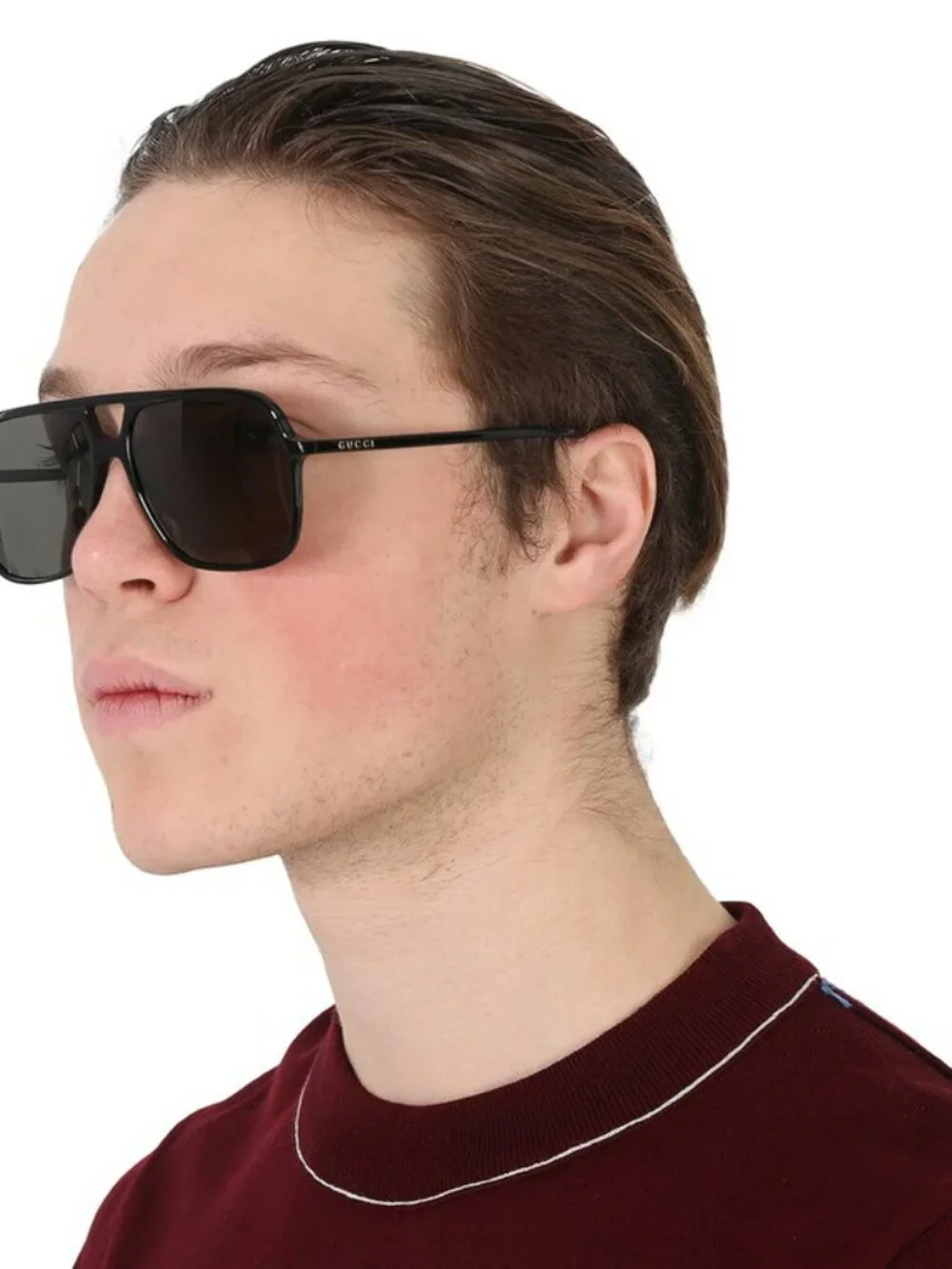 Gucci Men Sunglasses Black Grey Pilot Oversized GG0545S 001 NEW AUTHENTIC